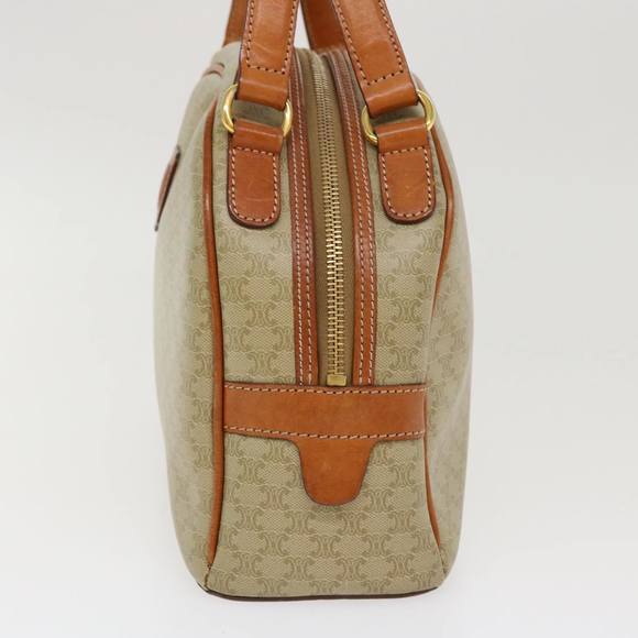 CELINE Macadam Canvas Hand Bag PVC Leather Beige Auth 38694 - Picture 3 of 16